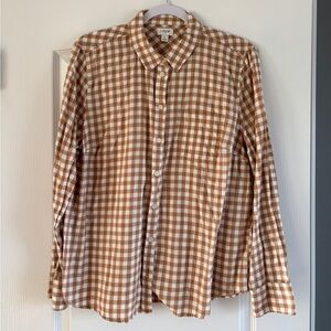 J. Crew Woman’s Tan Gingham flannel Shirt